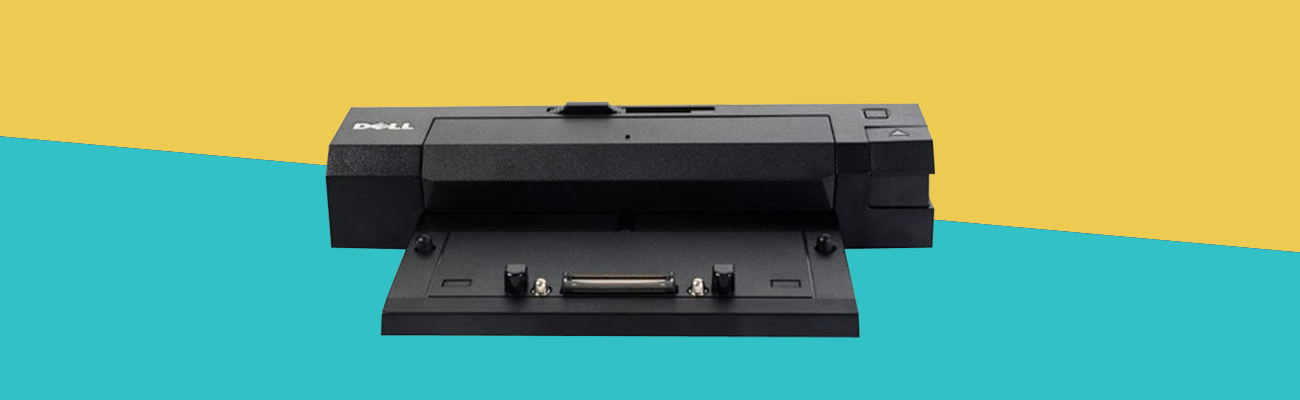 A Dell E-Port Plus Replicator is facing front.